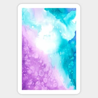 Watercolor galaxy in turquoise and purple Sticker